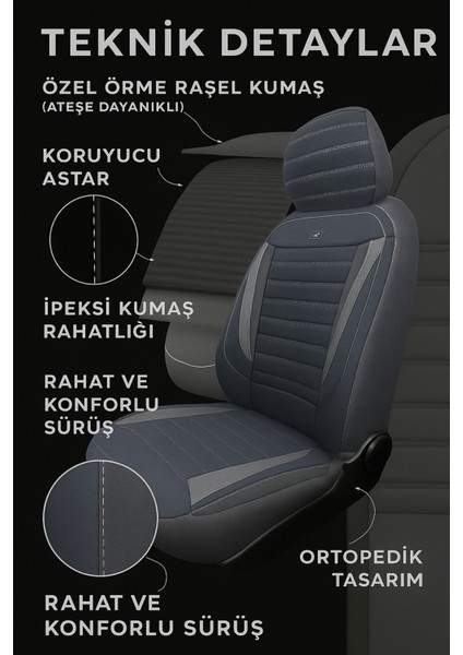 Dfsk Fengon 5 2021–SONRASI Natura Serisi Raşel Füme Koltuk Kılıfı