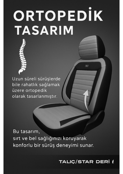 Audi A-4 2001-2004 Natura Serisi Raşel Gri Siyah Koltuk Kılıfı
