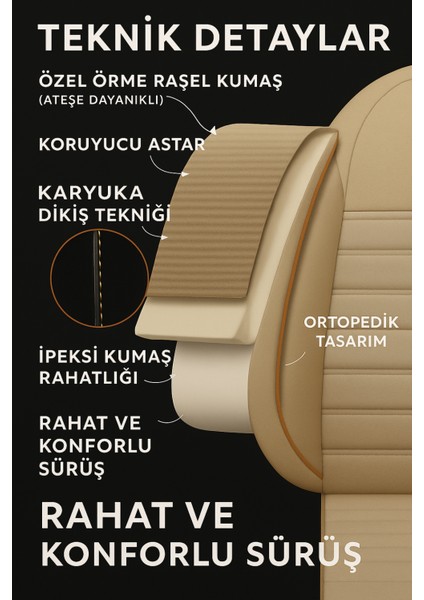 Mazda Xedos 9 1993–2002 Natura Serisi Raşel Bej Koltuk Kılıfı