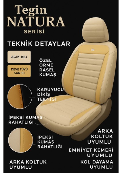 Mazda Xedos 9 1993–2002 Natura Serisi Raşel Bej Koltuk Kılıfı