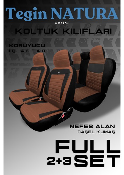 Togg T10X 2023–2024 Natura Serisi Raşel Taba Koltuk Kılıfı