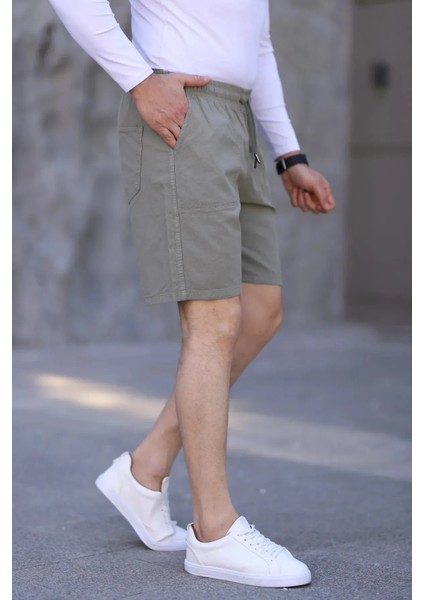 Krem Keten Erkek Şort - Yazlık Baggy Model fiyatları