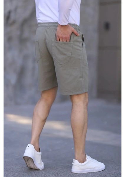 Krem Keten Erkek Şort - Yazlık Baggy Model modelleri