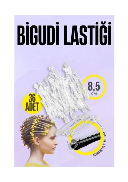 Bigudi Lastiği Perma Lastikleri 36 Adet