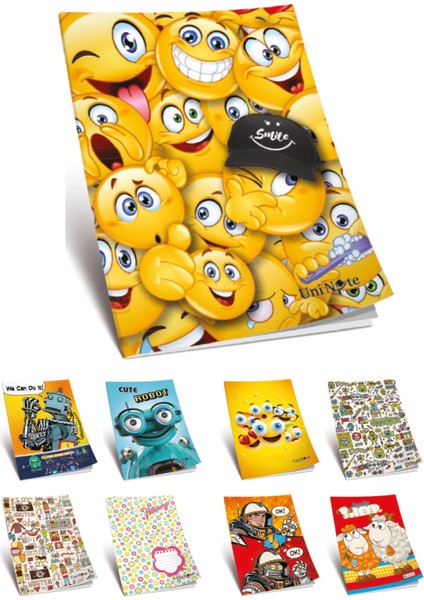 Çınar Defter Karton Kapak Dikişli 3 Ortalı Kareli 80 Yaprak A5 Küçük Boy (12 Li Paket)