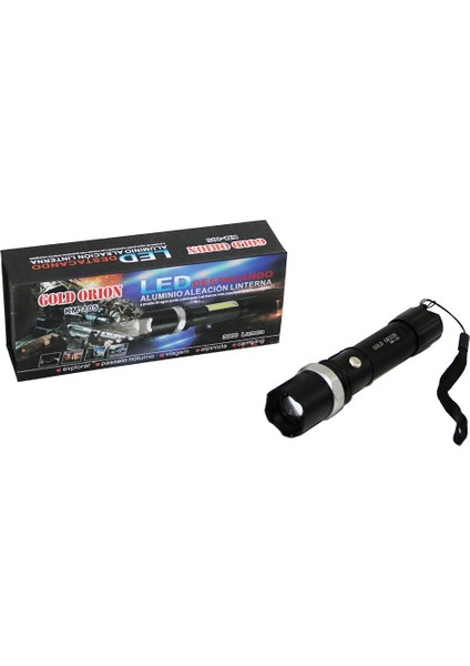KM-105 2ın1 Zoomlu El Feneri - Cob LED USB Şarjlı Metal Kasa 15.5cm 3000 Lumen