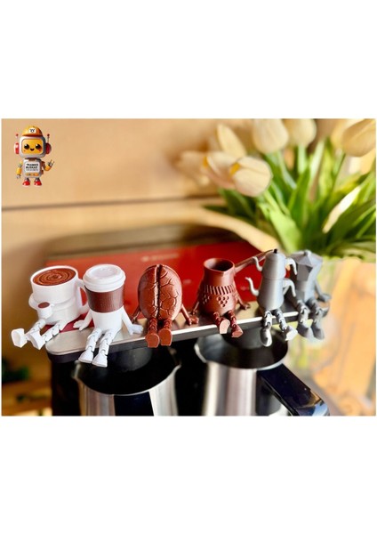 6'lı Ayaklı Kahve Seti, Moka Pot, Çaydanlık, Cezve ve Bardaklar