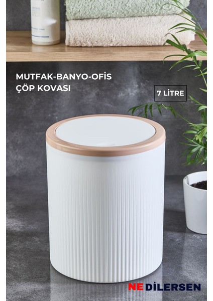 Banyo Mutfak Ofis Lüks Çöp Kovası 7 Litre