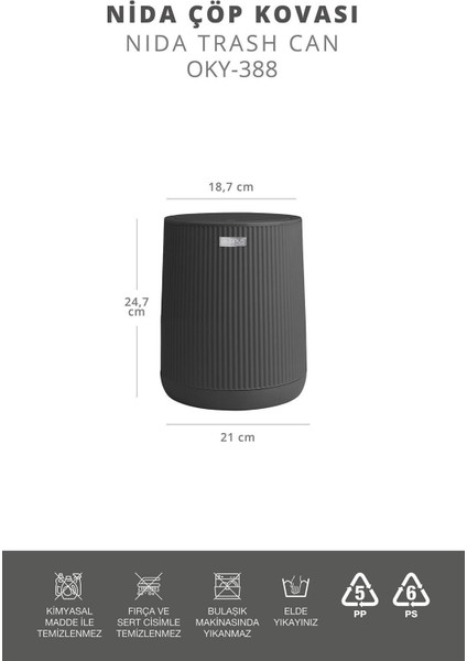 Nida Antrasit Çöp Kovası