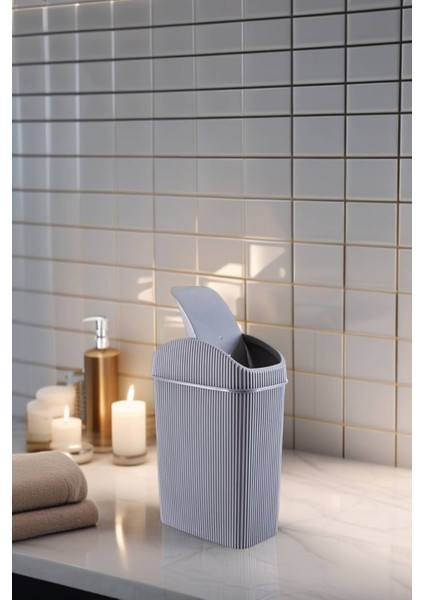 Mini Çöp Kovası, Mutfak, Banyo, Tuvalet, Ofis Çöp Kutusu Gri fırsatları