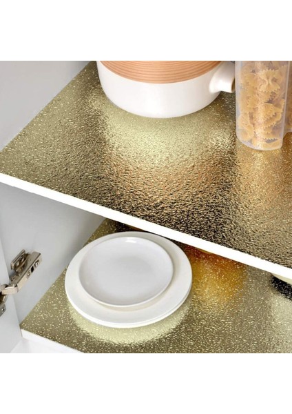 10 Metre Kendinden Yapışkanlı Silinebilir Mutfak Tezgah Üstü Sticker Folyo Gold Renk (4767) modelleri