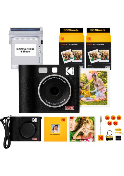 Mini Shot 3 Era ( Siyah ) 3x3 + 60 Adet Kağıt + Aksesuar Kiti
