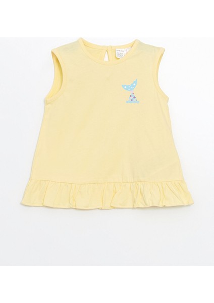 Yeni Sezon Bisiklet Yaka Kiz Bebek Bluz ve Sort 2'li - S5LS41Z1