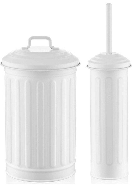 Galvaniz Çöp Kovası & Tuvalet Fırçası Seti Beyaz fiyatları