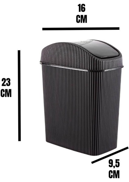 Mini Çöp Kovası, Mutfak, Banyo, Tuvalet, Ofis Çöp Kutusu Siyah