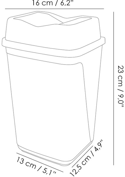 Çift Kapaklı Kelebek Çöp Kovası - Tezgah Üstü Banyo Mutfak Ofis Çöp Kovası 2,5 Litre indirimleri