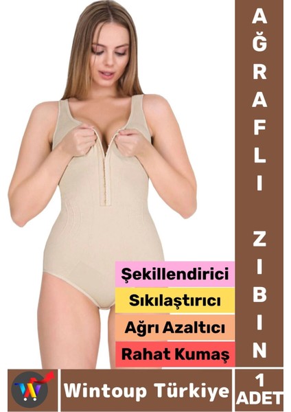 Karın Bel Göğüs Şekillendiren Sıkılaştıran Toparlayan Postür Düzelten Kadın Ağraflı Zıbın Korse