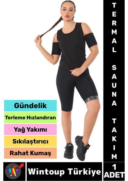 Günlük Spor Kullanım Terleme Hızlandıran Rahat Destekleyici Termal Sauna Şort Atlet Takım