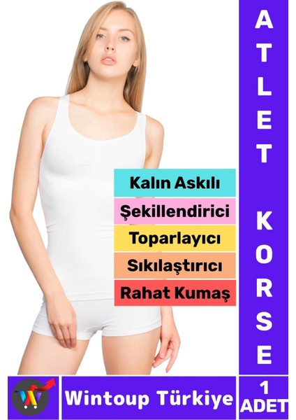 Özel Üretim Vücut Toparlayan Sıkılaştıran Şekillendiren Rahat Esnek Kumaş Kalın Askılı Atlet Korse