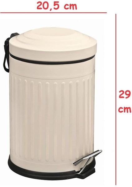 5 Lt Vintage Serisi Amortisör Kapaklı Krem Çöp Kovası (Banyo - Mutfak - Tuvalet - Balkon) fiyatları