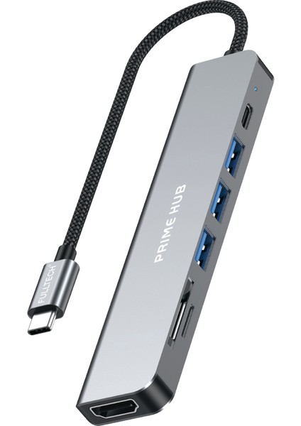 FH19 7-In-1 Usb-C Çoklayıcı Adaptör | 4K Hdmı, 100W Pd, 5gbps USB 3.0, Sd/tf Kart Okuyucu