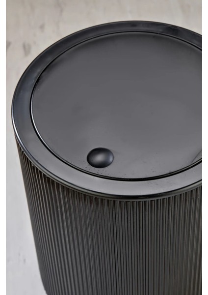 6,5 Lt Yuvarlak Çizgi Model Banyo Mutfak Çöp Kovası Gri