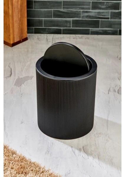 6,5 Lt Yuvarlak Çizgi Model Banyo Mutfak Çöp Kovası Gri modelleri