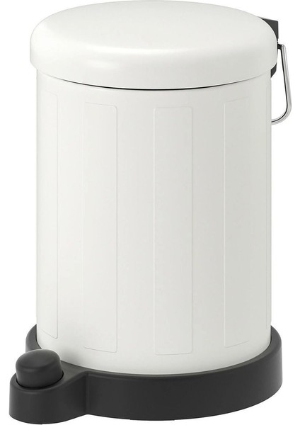 5'li Banyo Seti Çöp Kovası Diş Fırçalık Sabunluk Tuvalet Fırçası Beyaz Galvaniz Çelik ve Plastik