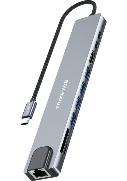 FH22 10'u 1 Arada Usb-C Çoklayıcı Adaptör | 100W Pd Hızlı Şarj | 4K HDMI | Gigabit Ethernet | 10 Port