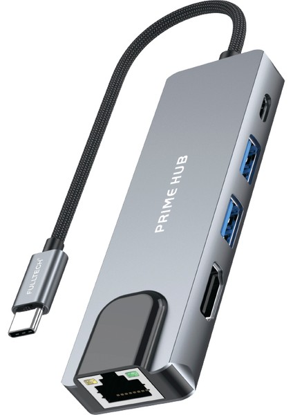 FH20 5-In-1 Usb-C Çoklayıcı Adaptör | 100W Pd Hızlı Şarj | 4K HDMI | Ethernet | 2x USB 3.0