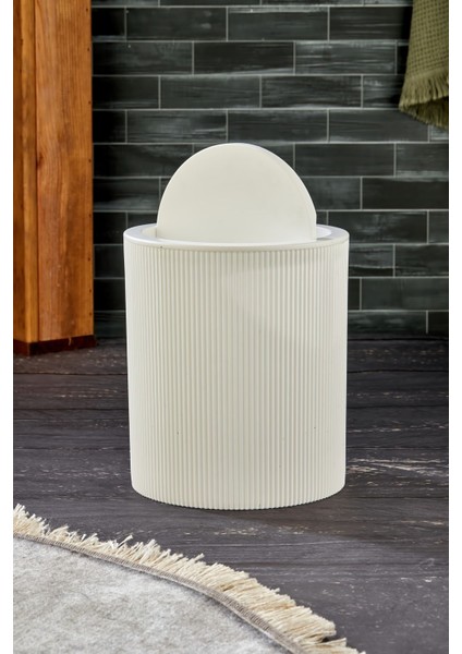 Line Çizgili Yuvarlak Kapaklı Klik Çöp Kovası Banyo Mutfak fiyatları