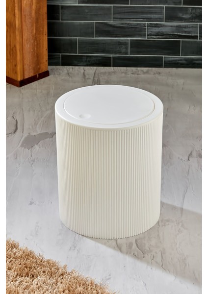 Line Çizgili Yuvarlak Kapaklı Klik Çöp Kovası Banyo Mutfak fırsatları