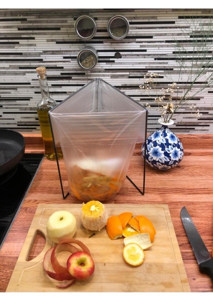 Katlanır Çöp Kovası Her Poşete Uygun Mutfak Banyo Tezgah Üstü Çöp Poşet Teli Kamp Piknik Çöp Kutusu indirimleri