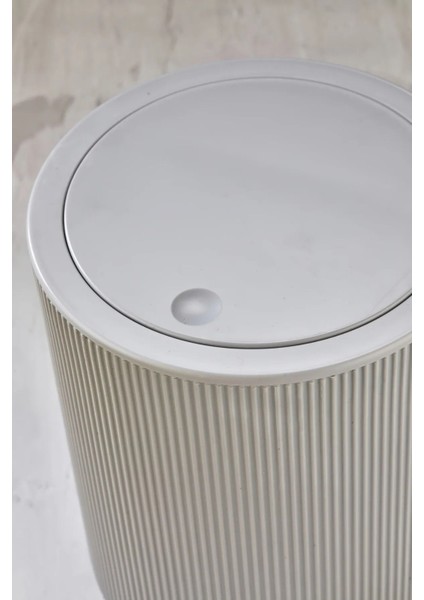 6,5 Lt Yuvarlak Çizgi Model Banyo Mutfak Çöp Kovası Gri