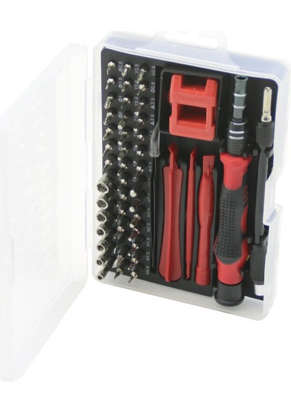 52in1 Saatçi - Telefoncu Tornavida Seti 42PCS Uç - 4-Cımbız-Vb.- 2-T.vida Sap - 3-Aparat - 1-Şeffaf Pls.kutu (5067)