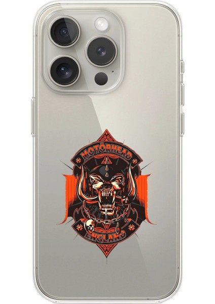 iPhone 15 Pro Max Uyumlu Şeffaf Kılıf Motörhead Tasarımlı