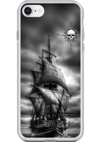 iPhone 7 Uyumlu Şeffaf Kılıf Pirate 2 Tasarımlı