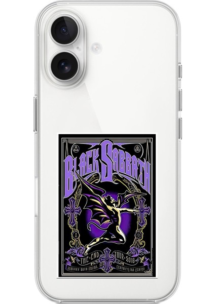 iPhone 16 Uyumlu Şeffaf Kılıf Black Sabbath Tasarımlı