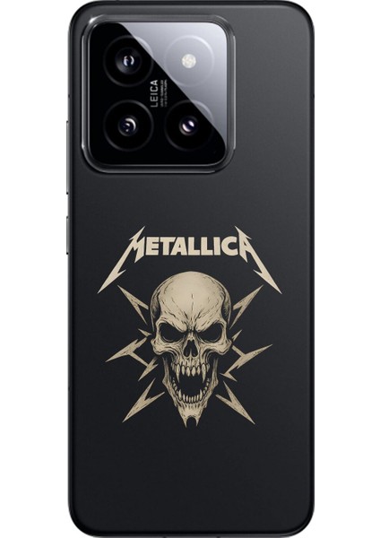 Xiaomi Mi 14 Uyumlu Şeffaf Kılıf Metallica Tasarımlı