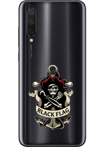 Xiaomi Mi 9 Lite Uyumlu Şeffaf Kılıf Pirate 4 Tasarımlı
