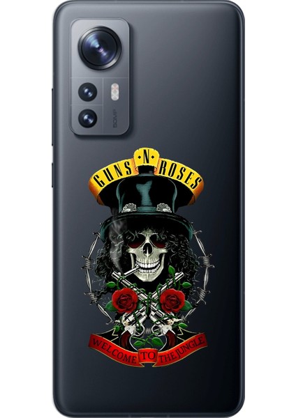 Xiaomi Mi 12 Pro Uyumlu Şeffaf Kılıf Guns N' Roses Tasarımlı