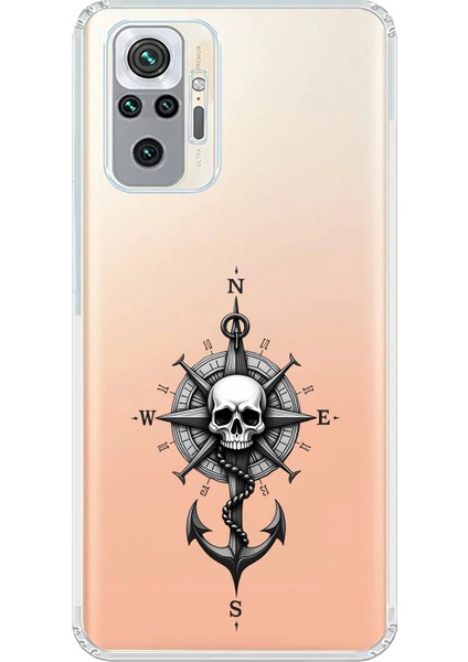 Xiaomi Redmi Note 10 Pro Uyumlu Şeffaf Kılıf Pirate 5 Tasarımlı