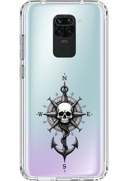 Xiaomi Redmi Note 9 Uyumlu Şeffaf Kılıf Pirate 5 Tasarımlı