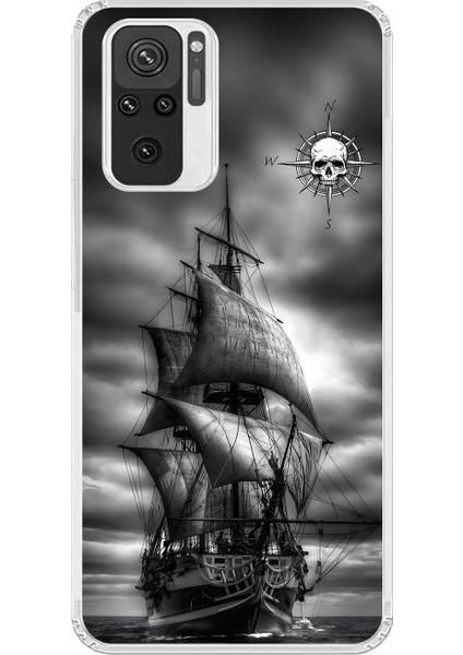 Xiaomi Redmi Note 10 Uyumlu Şeffaf Kılıf Pirate 2 Tasarımlı