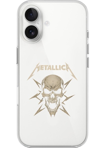 iPhone 16 Uyumlu Şeffaf Kılıf Metallica Tasarımlı
