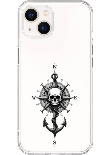 iPhone 13 Uyumlu Şeffaf Kılıf Pirate 5 Tasarımlı