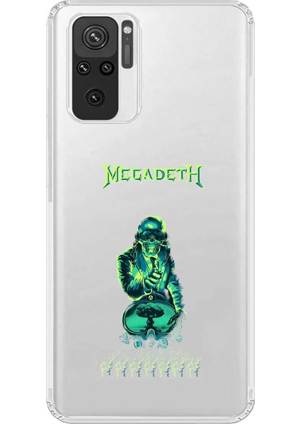 Xiaomi Redmi Note 10 Uyumlu Şeffaf Kılıf Mega Death Tasarımlı