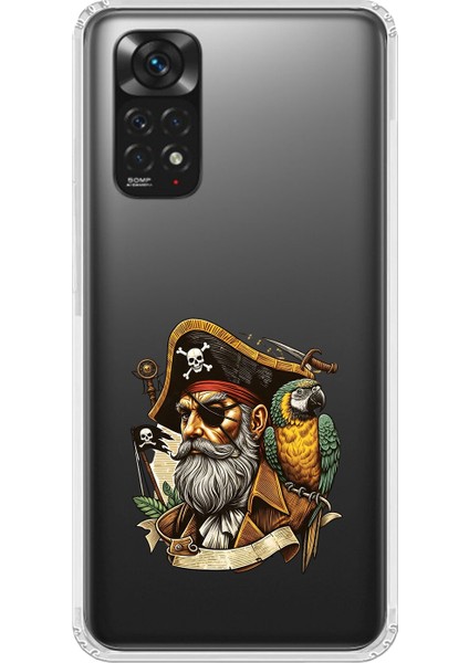Xiaomi Redmi Note 11 Uyumlu Şeffaf Kılıf Pirate 3 Tasarımlı