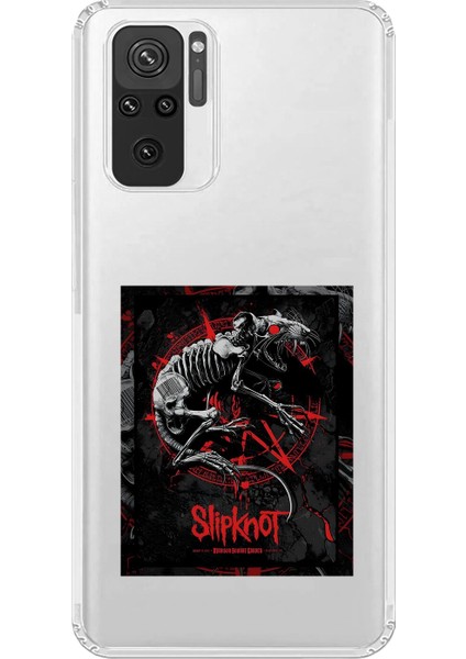 Xiaomi Redmi Note 10 Uyumlu Şeffaf Kılıf Slipknot Tasarımlı