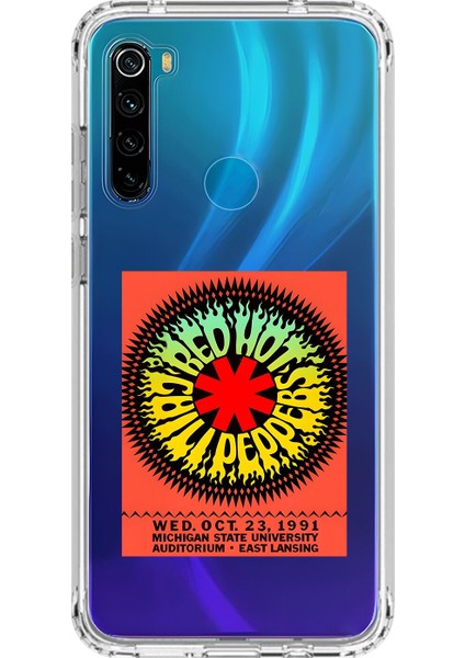 Xiaomi Redmi Note 8 Uyumlu Şeffaf Kılıf Red Hot Chili Peppers Tasarımlı